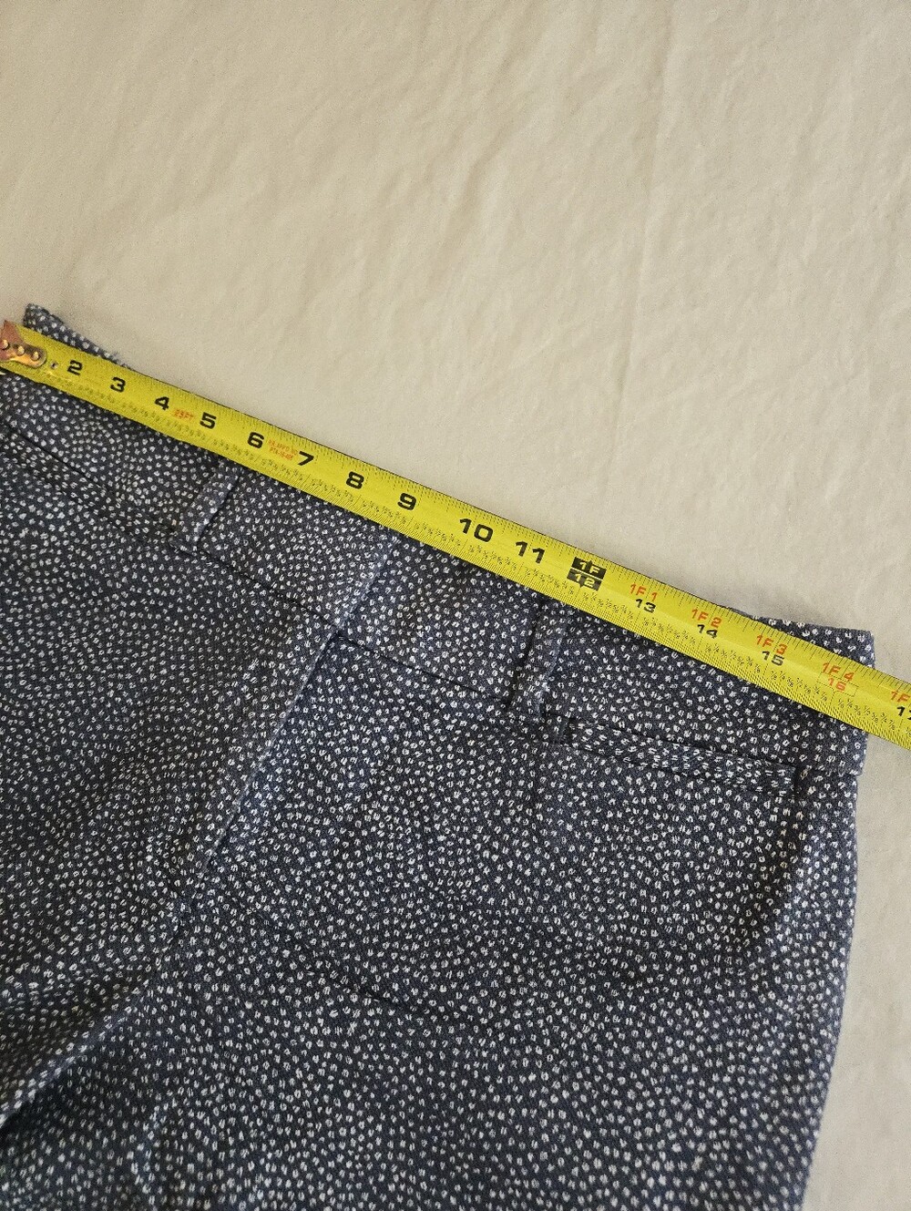 Ann Taylor LOFT Blue White Flecked Riviera Cropped Pants Julie Fit EB4 - Picture 7 of 13